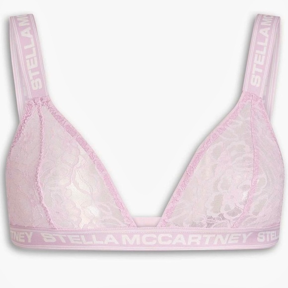 NWT Stella McCartney Logo Bra  Orchid Pink  Lace soft cup  comfort  bralette